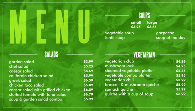 Menu - 1